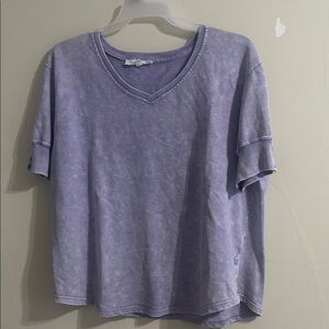 Jane and Delancey Faded Lavender V-Neck Short Sleeve Tee